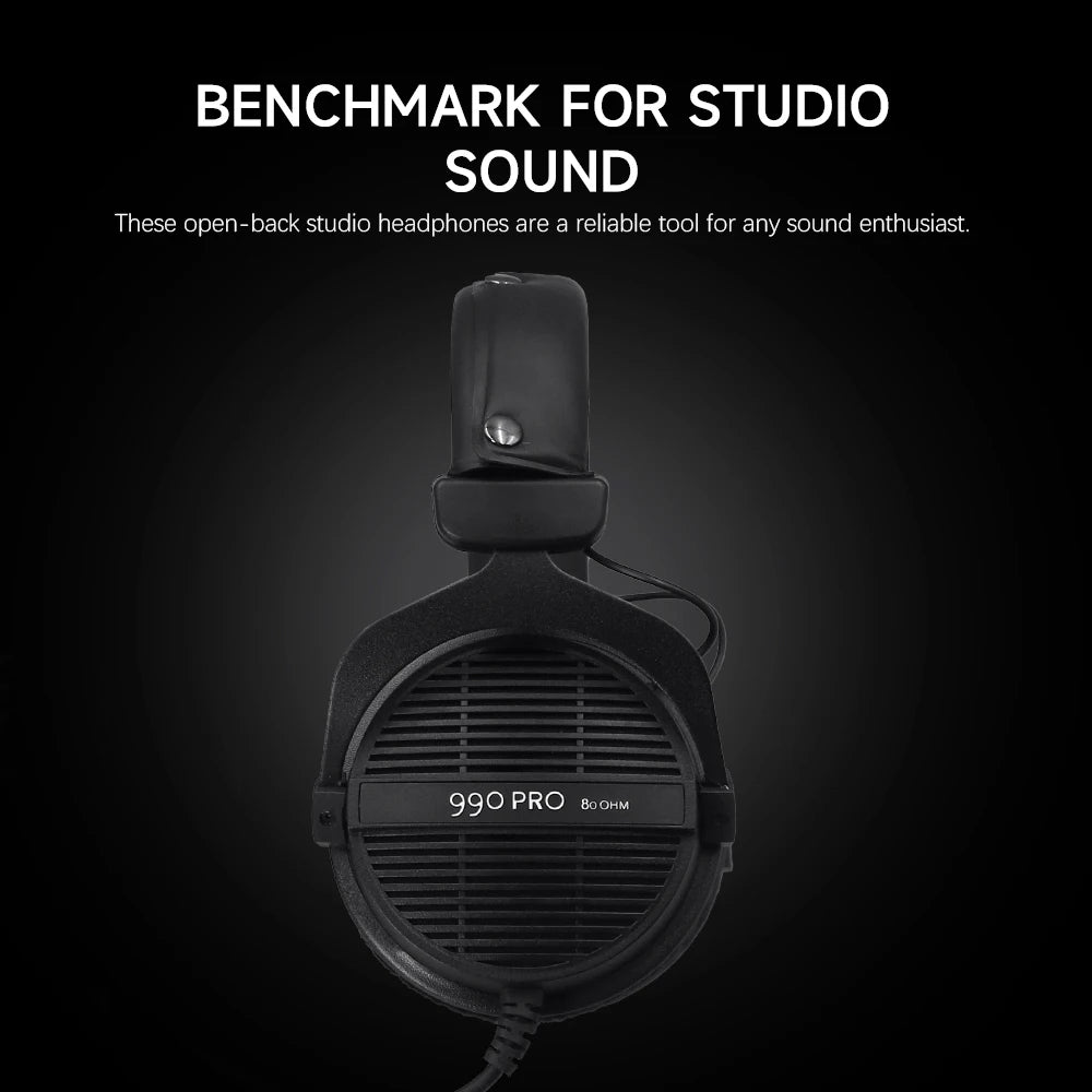 DT990PRO Black Limited Edition Open HIFI Headphones for Microphones Enhanced Sound Quality